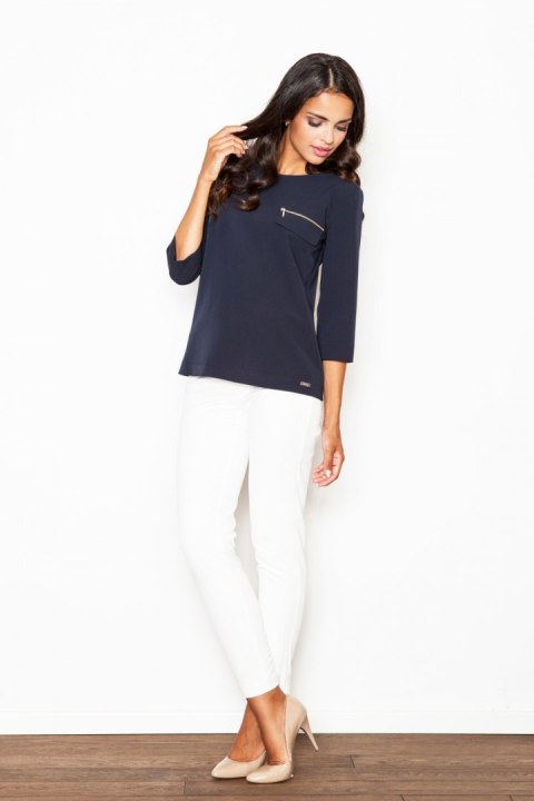 Bluzka Model M393 Navy - Figl - L Bluzka Model M393 Navy - Figl - L