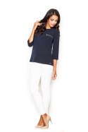 Bluzka Model M393 Navy - Figl - L Bluzka Model M393 Navy - Figl - L