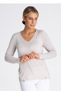 Bluzka Model M980 Beige - Figl - XL Bluzka Model M980 Beige - Figl - XL