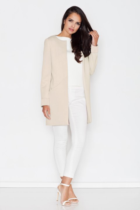Płaszcz Damski Model 366 Beige - Figl - XL Płaszcz Damski Model 366 Beige - Figl - XL