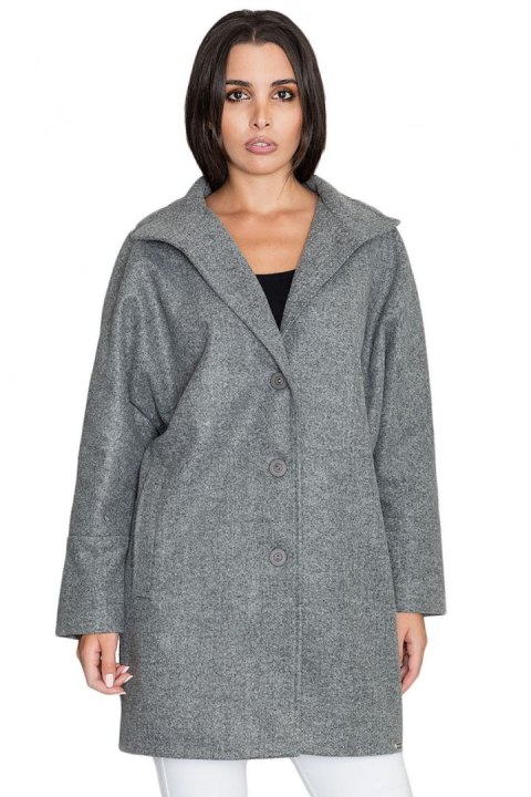 Płaszcz Damski Model M589 Grey - Figl - M Płaszcz Damski Model M589 Grey - Figl - M