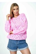 Sweter Damski Model M887 Pink - Figl - uniwersalny Sweter Damski Model M887 Pink - Figl - uniwersalny
