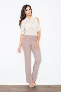 Bluzka Model M005 Beige - Figl - S Bluzka Model M005 Beige - Figl - S