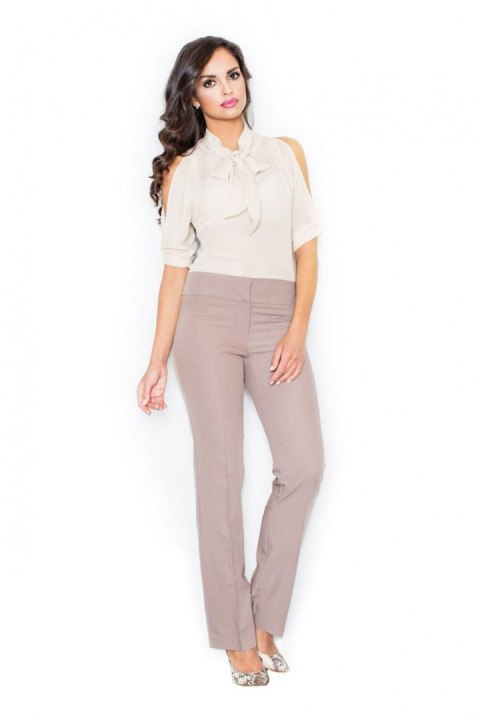 Bluzka Model M005 Beige - Figl - S Bluzka Model M005 Beige - Figl - S