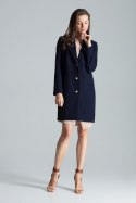 Płaszcz Damski Model M670 Navy - Figl - XL Płaszcz Damski Model M670 Navy - Figl - XL