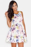 Sukienka Model 386 Ecru/Flowers - Figl - M Sukienka Model 386 Ecru/Flowers - Figl - M