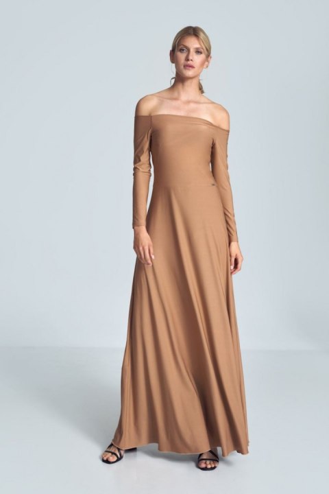 Sukienka Model M707 Beige - Figl - S Sukienka Model M707 Beige - Figl - S