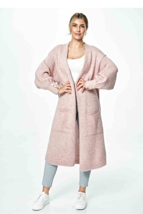 Sweter Kardigan Model M889 Light Pink - Figl - uniwersalny Sweter Kardigan Model M889 Light Pink - Figl - uniwersalny