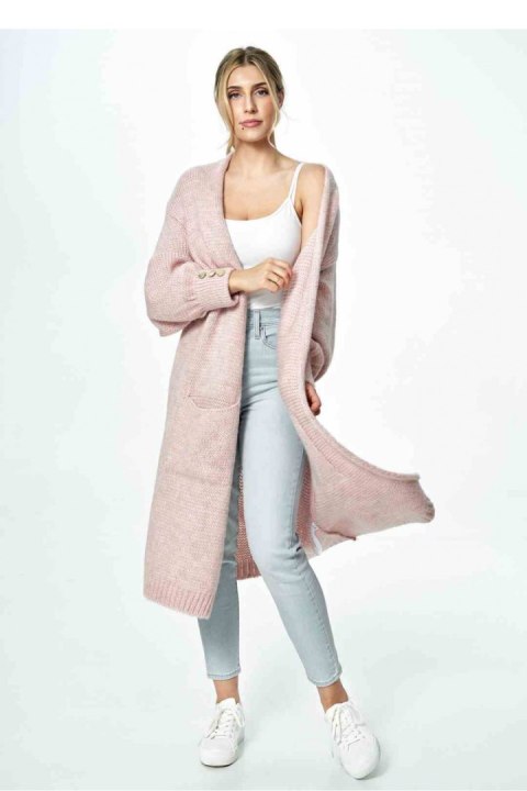 Sweter Kardigan Model M889 Light Pink - Figl - uniwersalny Sweter Kardigan Model M889 Light Pink - Figl - uniwersalny