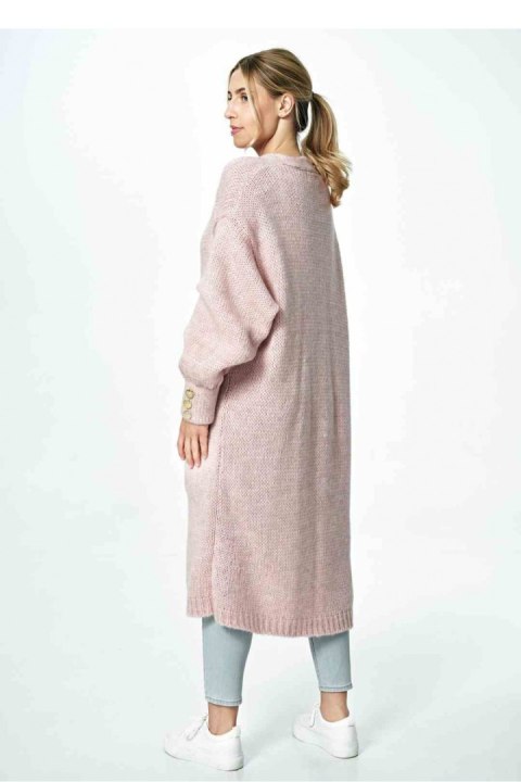 Sweter Kardigan Model M889 Light Pink - Figl - uniwersalny Sweter Kardigan Model M889 Light Pink - Figl - uniwersalny