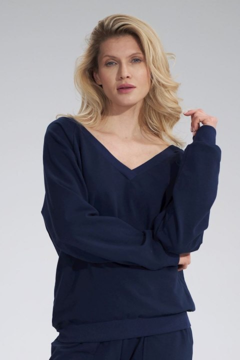 Bluza Damska Model M799 Navy - Figl - L/XL Bluza Damska Model M799 Navy - Figl - L/XL