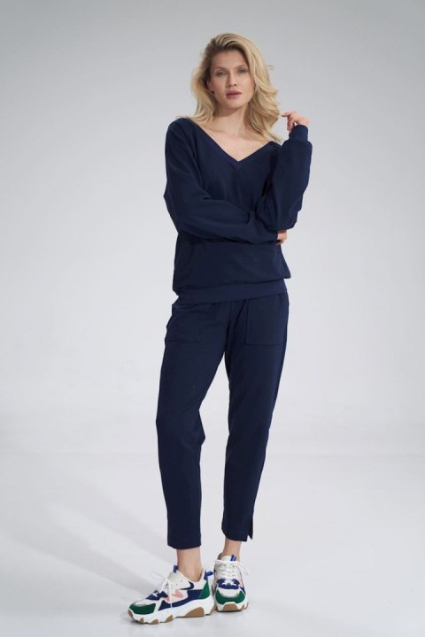 Bluza Damska Model M799 Navy - Figl - L/XL Bluza Damska Model M799 Navy - Figl - L/XL