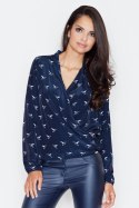 Bluzka Model 371 Navy - Figl - M Bluzka Model 371 Navy - Figl - M