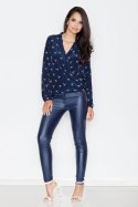 Bluzka Model 371 Navy - Figl - M Bluzka Model 371 Navy - Figl - M
