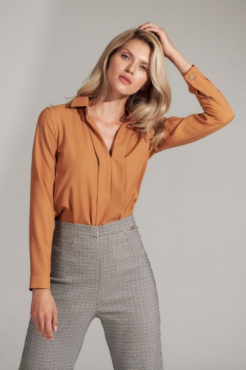 Bluzka Model M732 Brown - Figl - XL Bluzka Model M732 Brown - Figl - XL