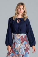 Bluzka Model M818 Navy - Figl - L/XL Bluzka Model M818 Navy - Figl - L/XL