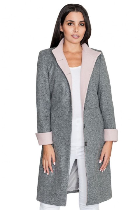 Płaszcz Damski Model M588 Grey - Figl - S Płaszcz Damski Model M588 Grey - Figl - S
