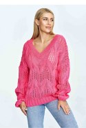 Sweter Damski Model M910 Pink - Figl - uniwersalny Sweter Damski Model M910 Pink - Figl - uniwersalny
