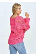 Sweter Damski Model M910 Pink - Figl - uniwersalny Sweter Damski Model M910 Pink - Figl - uniwersalny