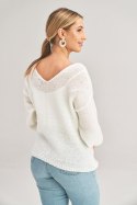Sweter Damski Model M994 Ecru - Figl - uniwersalny Sweter Damski Model M994 Ecru - Figl - uniwersalny