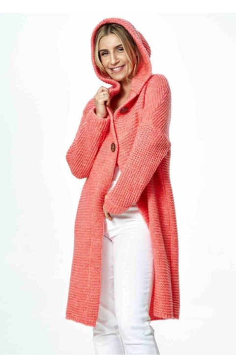Sweter Kardigan Model M884 Coral - Figl - uniwersalny Sweter Kardigan Model M884 Coral - Figl - uniwersalny