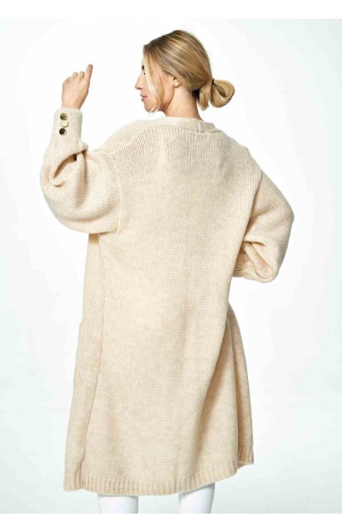 Sweter Kardigan Model M889 Beige - Figl - uniwersalny Sweter Kardigan Model M889 Beige - Figl - uniwersalny