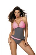 Jednoczęściowy strój kąpielowy Kostium Kąpielowy Model Beatrix Ardesia-Hollywood M-337 Pink/Grey - Marko - s