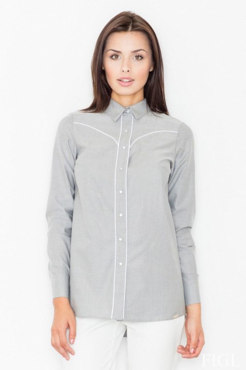 Koszula Damska Model M492 Grey - Figl - XL Koszula Damska Model M492 Grey - Figl - XL