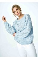 Sweter Damski Model M887 Błękit - Figl - uniwersalny Sweter Damski Model M887 Błękit - Figl - uniwersalny