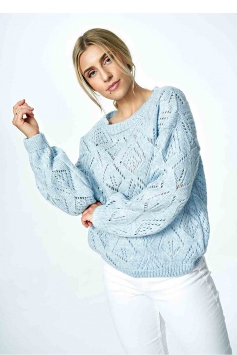 Sweter Damski Model M887 Błękit - Figl - uniwersalny Sweter Damski Model M887 Błękit - Figl - uniwersalny