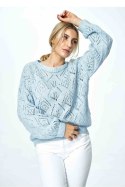 Sweter Damski Model M887 Błękit - Figl - uniwersalny Sweter Damski Model M887 Błękit - Figl - uniwersalny