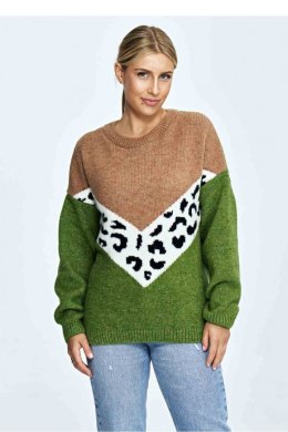 Sweter Damski Model M905 Green/Brown - Figl - uniwersalny