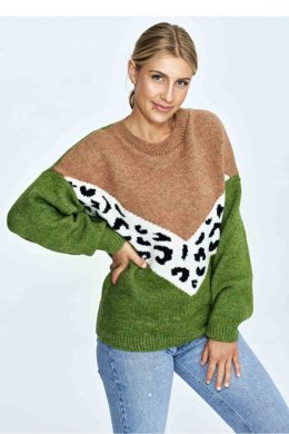 Sweter Damski Model M905 Green/Brown - Figl - uniwersalny