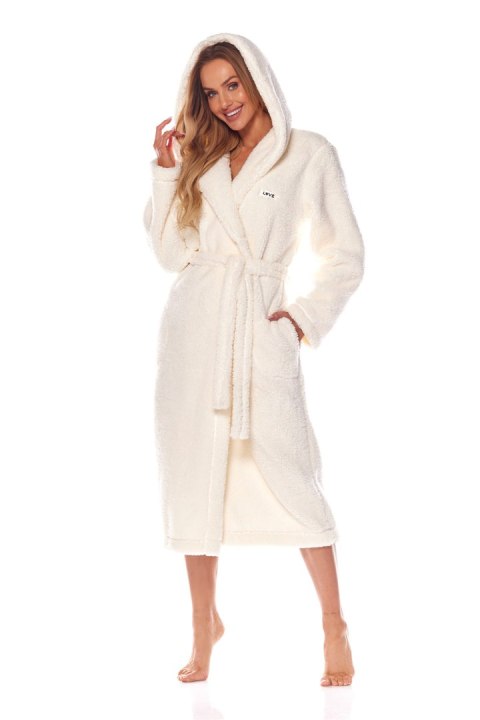 Szlafrok Damski Model Brandi dł. 2205 Ecru - L&L collection - XL