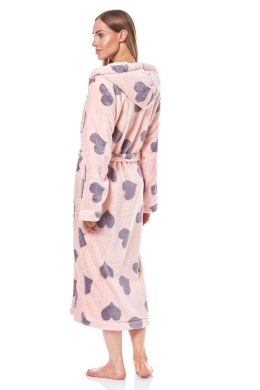Szlafrok Damski Model Kola Long Apricot Pink/Violet - L&L collection - L