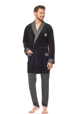 Szlafrok Męski Model 9101 BJ Black - L&L collection - XXL
