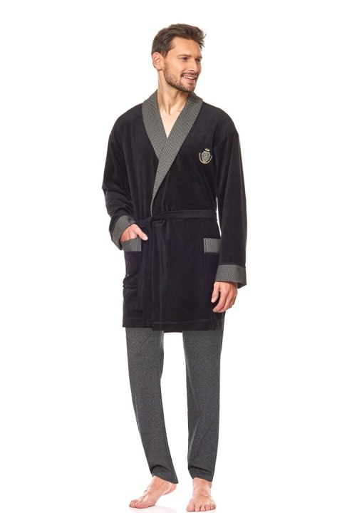 Szlafrok Męski Model 9101 BJ Black - L&L collection - XXL