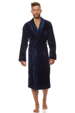 Szlafrok Męski Model Luca 2111 Dark Blue - L&L collection - XL