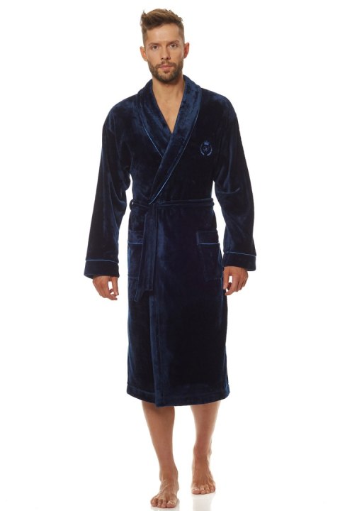 Szlafrok Męski Model Luca 2111 Dark Blue - L&L collection - M Szlafrok Męski Model Luca 2111 Dark Blue - L&L collection - M
