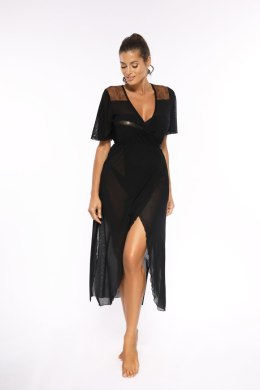 Sukienka Plażow Tunika Model Vera Nero M-567 Black/Old Gold - Marko - XL