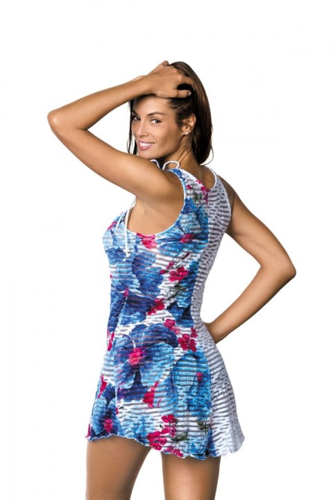 Sukienka Plażow Tunika Model Jenna Oltremare-Bianco M-416 White/Blue - Marko - s Sukienka Plażow Tunika Model Jenna Oltremare-Bianco M-416 White/Blue - Marko - s