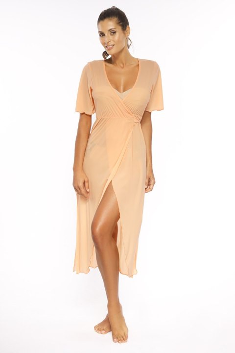 Sukienka Plażow Tunika Model Hilda Nude M-568 Cielisty - Marko - s