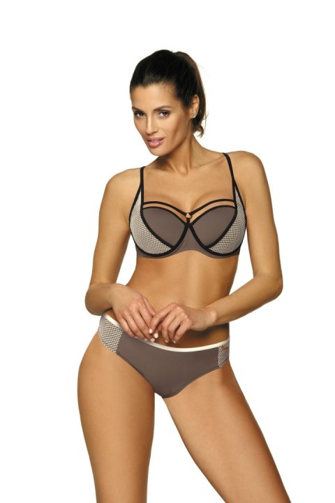 Kostium dwuczęściowy Kostium Kąpielowy Model Charlotte Dark Taupe M-495 Mokka - Marko - S Kostium dwuczęściowy Kostium Kąpielowy Model Charlotte Dark Taupe M-495 Mokka - Marko - S