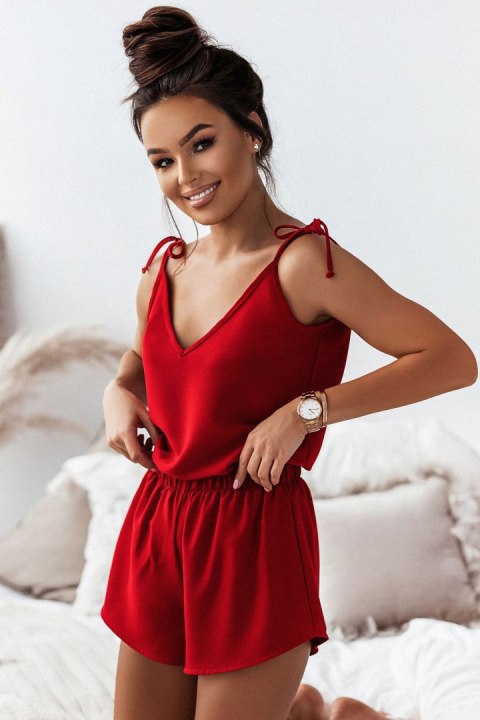 Piżama Damska Model Glen PK10 Red - IVON - 34 Piżama Damska Model Glen PK10 Red - IVON - 34