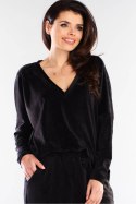 Bluzka Damska Model A417 Black - awama - uniwersalny Bluzka Damska Model A417 Black - awama - uniwersalny
