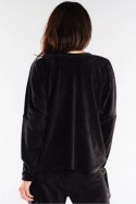 Bluzka Damska Model A417 Black - awama - uniwersalny Bluzka Damska Model A417 Black - awama - uniwersalny