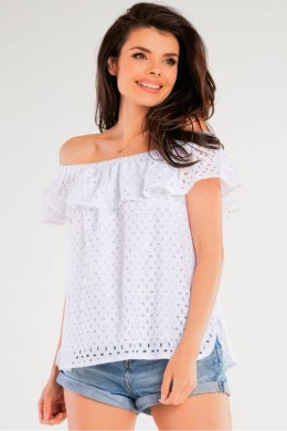 Bluzka Model A437 White - awama - S/M