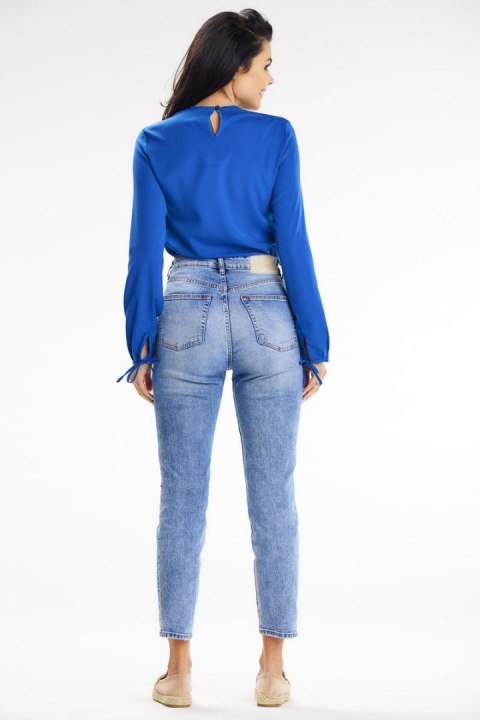 Bluzka Model A651 Blue - awama - L Bluzka Model A651 Blue - awama - L
