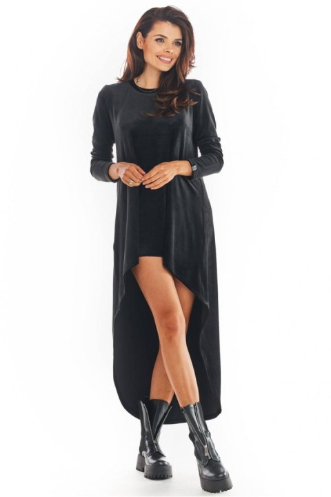 Sukienka Model A379 Black Welur - awama - L Sukienka Model A379 Black Welur - awama - L