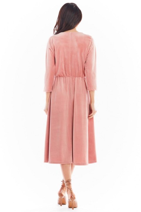 Sukienka Model A407 Welur Pink - awama - XL Sukienka Model A407 Welur Pink - awama - XL